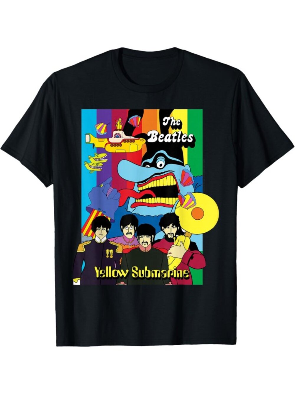 Vintage Beatles Collage Graphic Tee - Retro Music Art Shirt for Fans